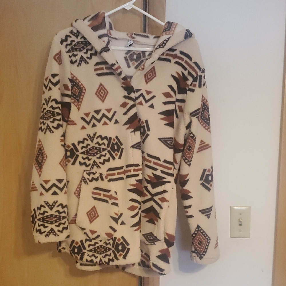 Tribal Pattern Hooded Jacket